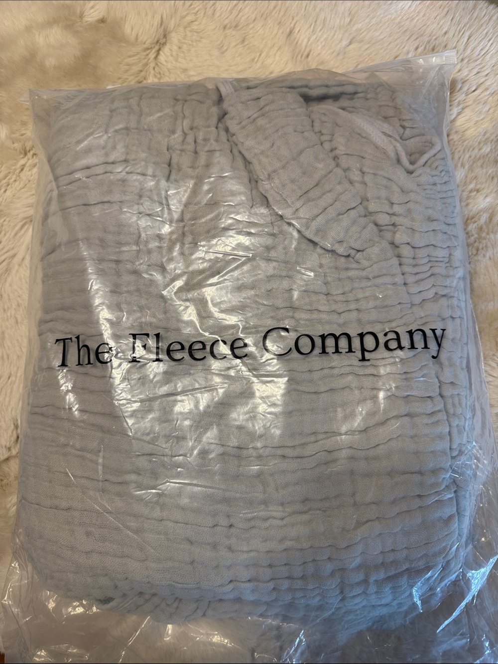 Light Gray Quilted Muslin Blanket